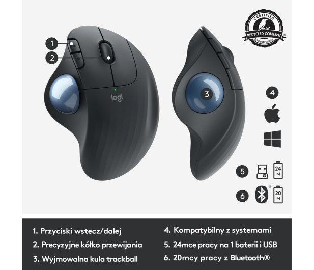 LOGITECH Trackball Logitech Ergo M575 Graphite 910-005872 - 654003 - zdjęcie 14